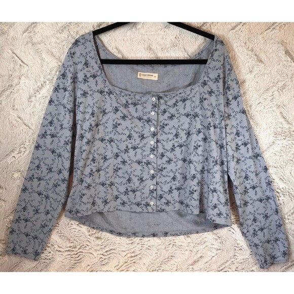 Lucky Brand Blue Floral Blouse - Picture 3 of 14